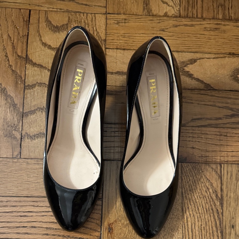 Prada Black Patent Leather Heels